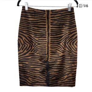Tempesta Gruppo Americano Brown and Black Tiger Pencil Skirt Size 2 Tiger Skirt